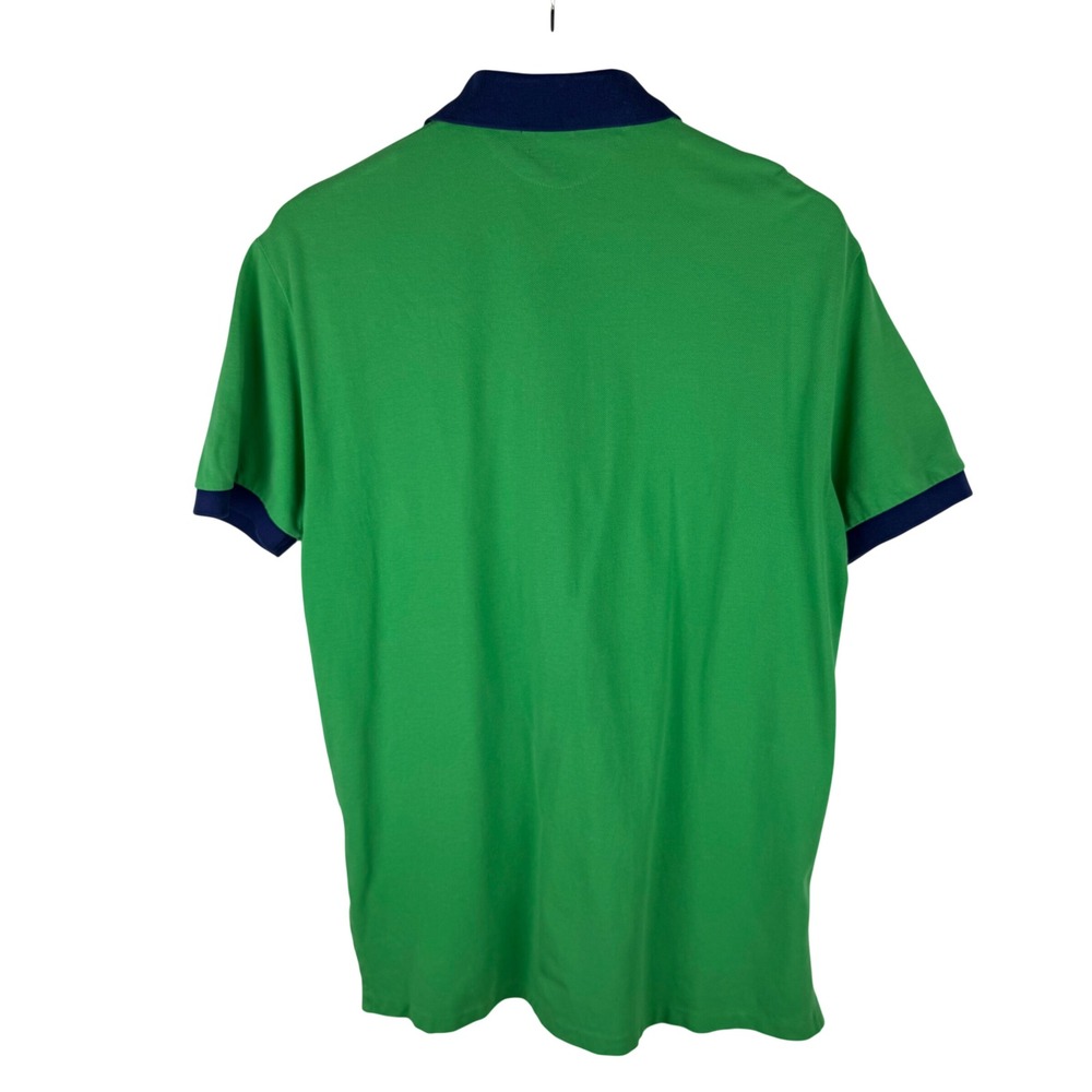 Polo Ralph Lauren Big Pony Rugby Polo Mens M Striped Green Cotton Mesh Shirt - Picture 6 of 8